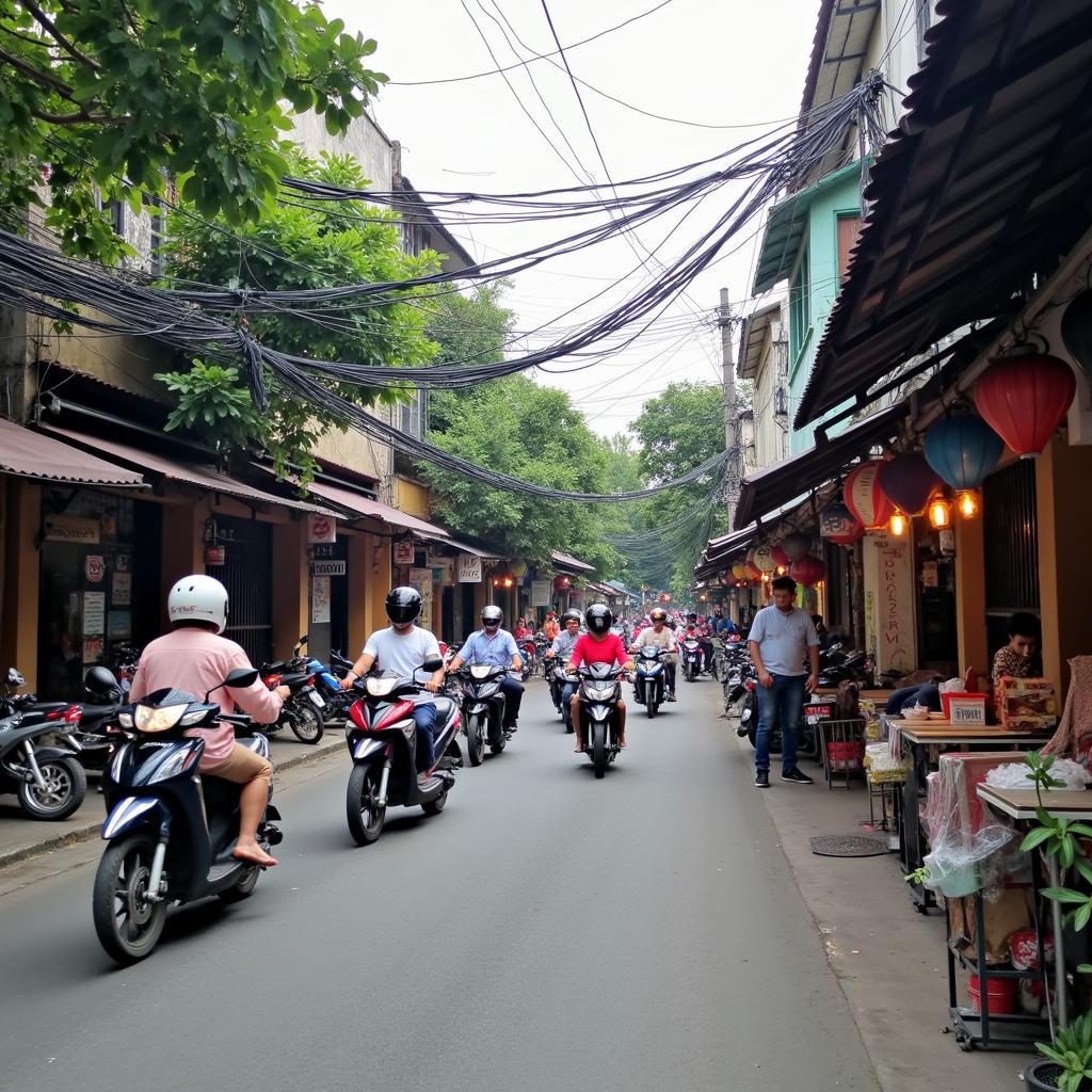 Khung cảnh đường phố nhộn nhịp tại Phường Phú Lâm Quận 6 Thành phố Hồ Chí Minh với các hoạt động đời sống thường ngày